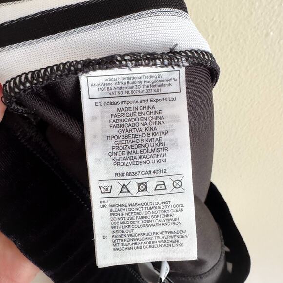 Adidas Black + White Velvet Velour Side Stripe Jogger Pants - Small - Picture 5 of 9